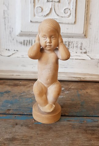Svend Lindhart figur i terrakotta "ikke høre"