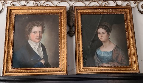 Par danske empire pastel portrætter ca. 1820