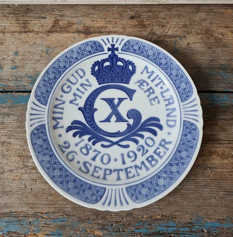 Royal Copenhagen Memorial plaque for King Christian X