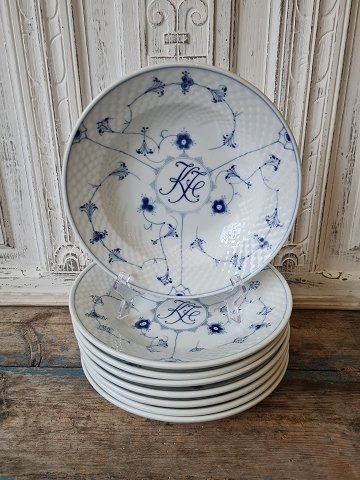 B&G Blåmalet Hotelporcelæn med logo stor dybtallerken no. 1008