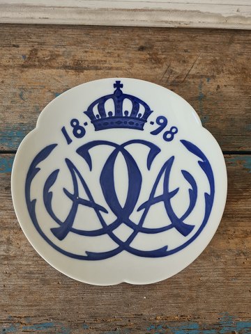 Royal Copenhagen Mindeplatte i anledningen af Prins Christians bryllup med hertuginde Alexandrine af Meeklenburg 1898