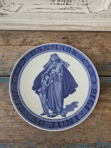 Royal Copenhagen Mindeplatte - Odd Fellow platte i anledningen af 40 års dagen for oprettelsen af Danmarks første loge 1878 30. Juni 1918
