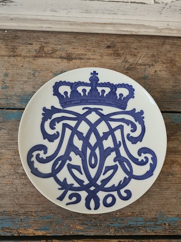 Royal Copenhagen Mindeplatte i anledningen af kroningen af Kong Haakon & Dronning Maude af Norge 1906