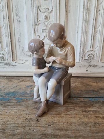 B&G figur no. 1648 - Tom & Willy - tidlig udgave i brune og grå farver. Produceret mellem 1915-48