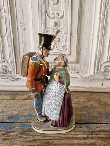 Royal Copenhagen Juliane Marie figur i overglasur - Soldaten og heksen no. 1112