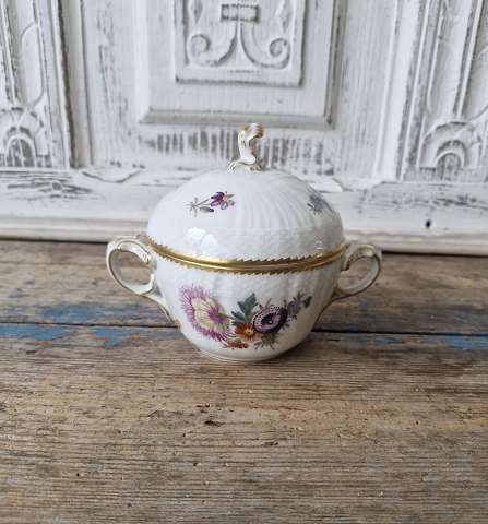 Royal Copenhagen Fuld Saksisk Blomst sukkerskål no. 1680