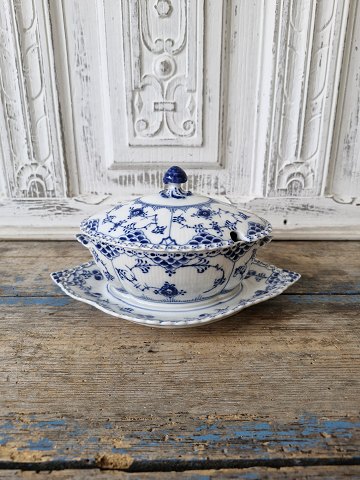 Royal Copenhagen Musselmalet helblonde sauceskål med låg no. 1106