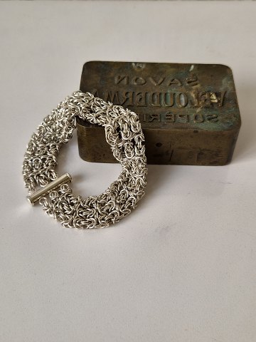 Treradet kongekæde armbånd i sterlingsølv